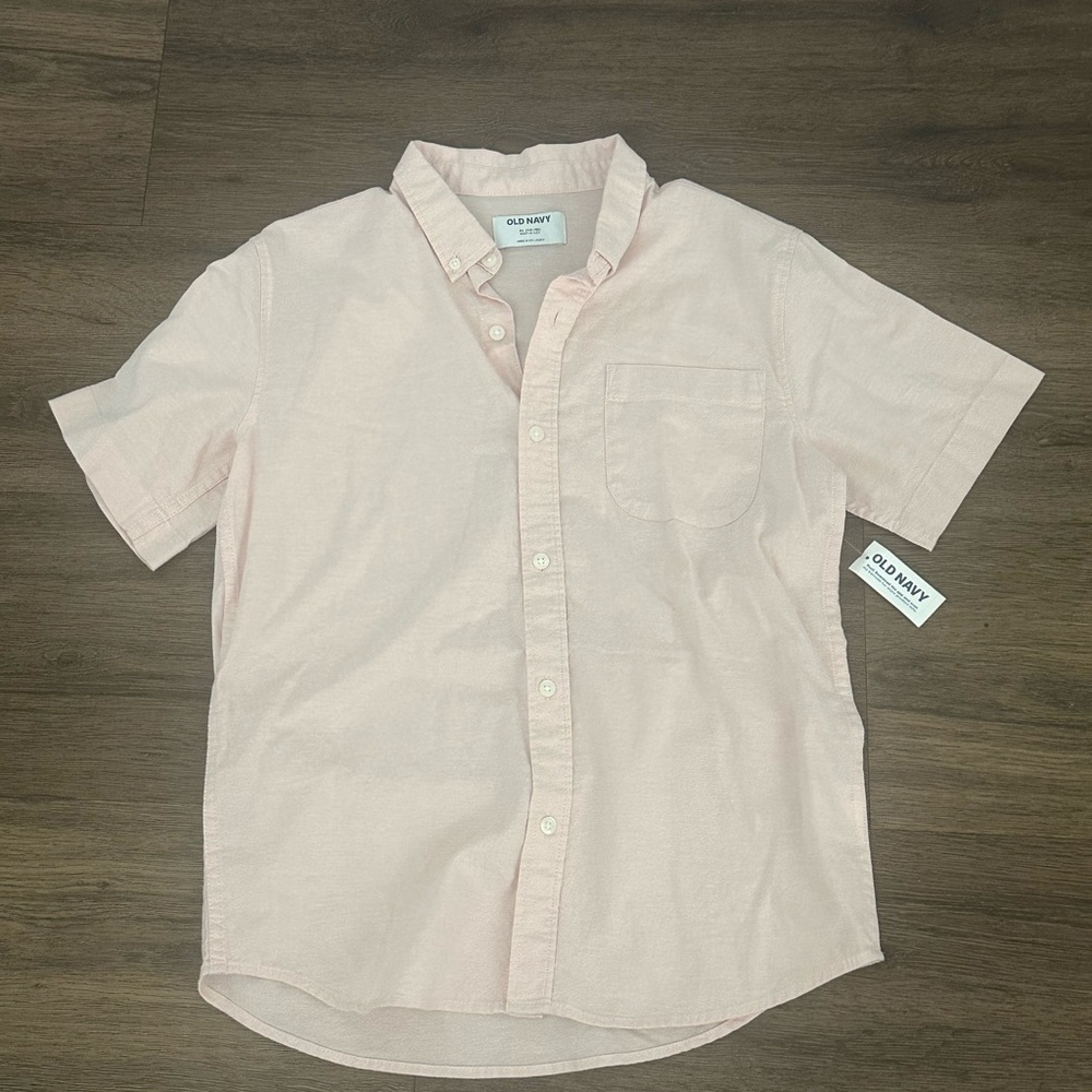 Old Navy Youth Boys Light Pink Casual Button Down Shirt XL NEW